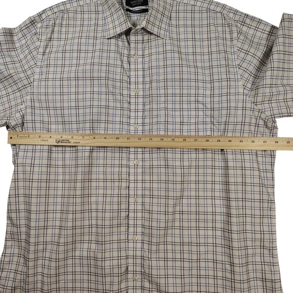 Nordstrom Men's Shop White Blue Button Up Shirt Traditional Fit Size 36 x 17.5 - Picture 5 of 8
